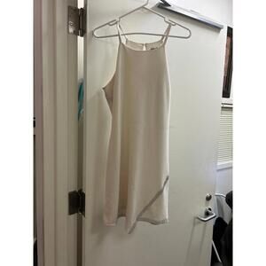 Planet Gold White Dress With Rhinestone Trim Accent